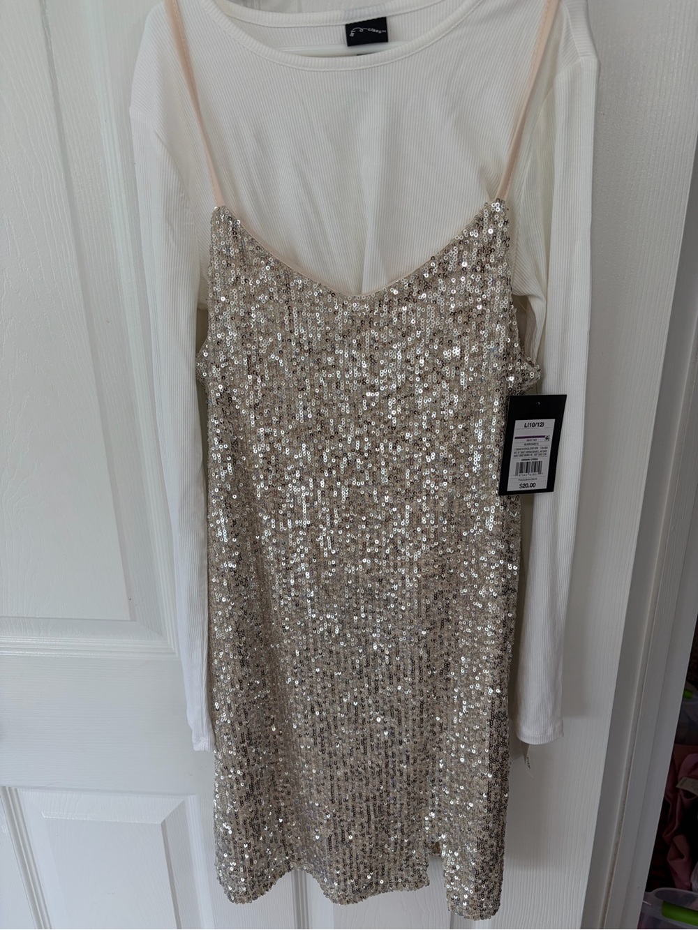 Target Sequin Slip Dress in Champagne
